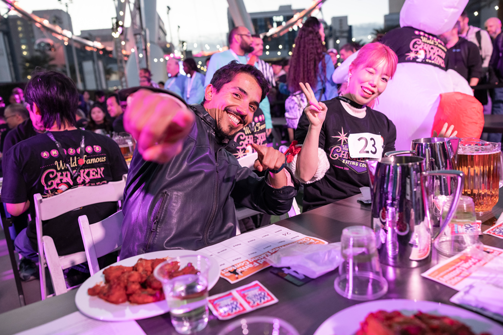 Chicken wing eating contest